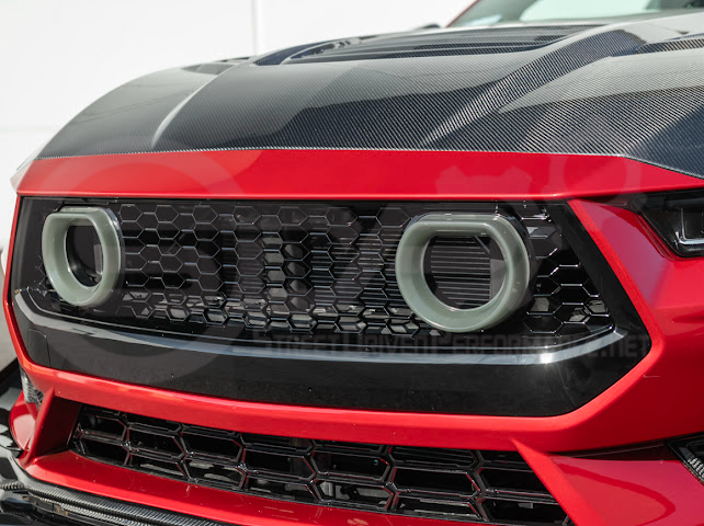 2024-UP FORD MUSTANG ECOBOOST & GT | GTV STYLE FRONT UPPER GRILLE LED AIR INTAKES